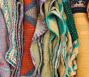 Vintage Kantha Quilts Available Now at Scaramanga