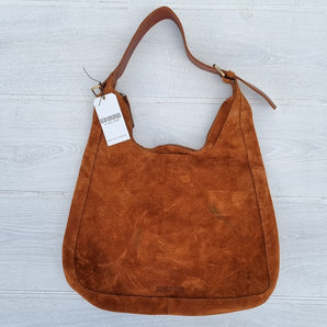 Leather Tan Sling Shoulder Bag with Purse - Sample
