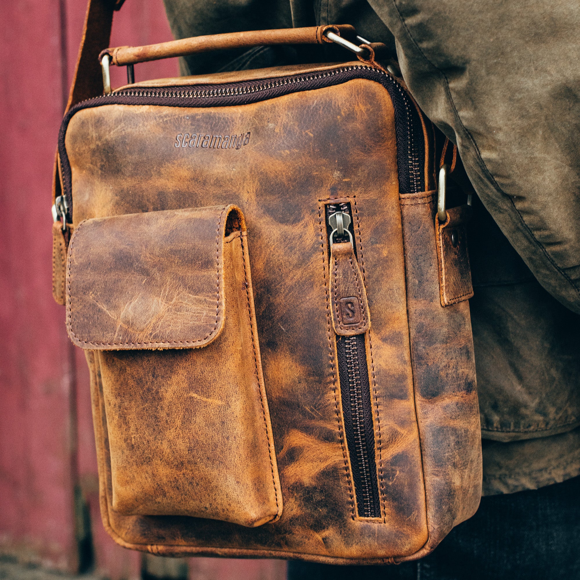 Mens Leather Bags Luggage Compact Leather Shoulder Bag For Men Brown Mens Leather Bags Luggage Compact Leather Shoulder Bag For Men Brown