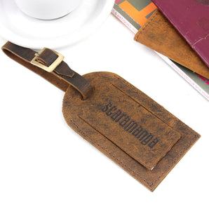 Leather Luggage Tag With Buckle
