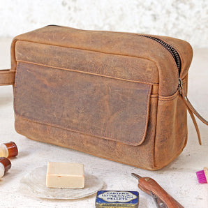 Deluxe Leather Wash Bag