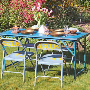 Garden Vintage Table and Chairs Set - Blue