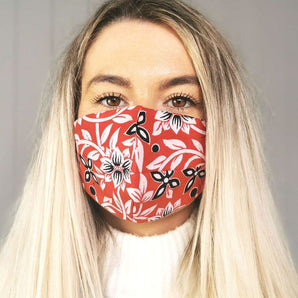 Red Floral Face Mask