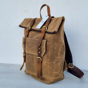 Canvas and Leather Backpack - Sample