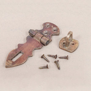 Small Antique Style Brass Hasp And Staple