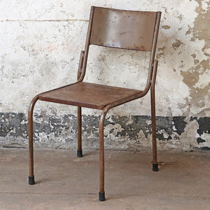 Set of 4 Vintage Metal Stacking Chairs
