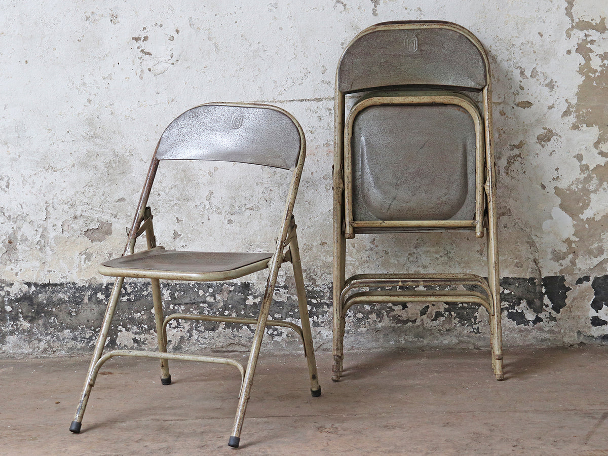 Vintage Metal Folding Chair Silver Metal Chairs
