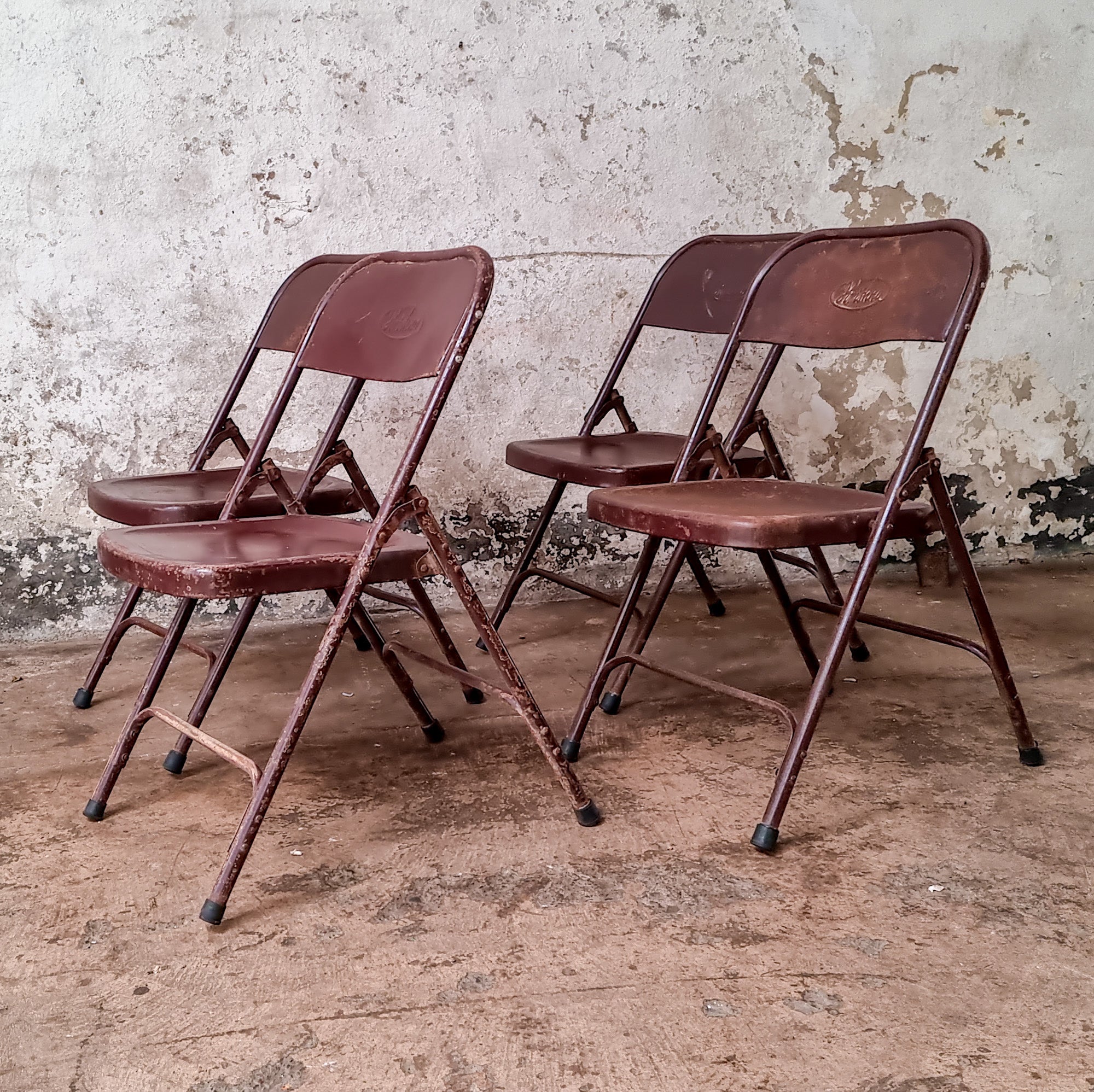 Odeon Krack Tiendas Metal Folding Chairs Maroon