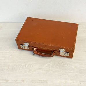 Small Brown Leather Vintage Attache Case