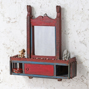 Vintage Red Wall Mirror
