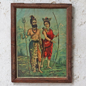 Original Ravi Varma Indian Print - Kirat Billi