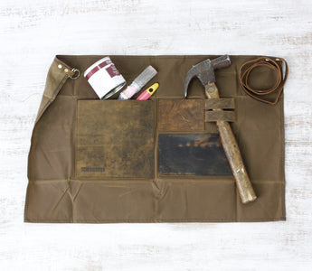 leather and canvas apron