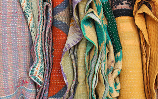 Vintage Kantha Quilts Available Now at Scaramanga