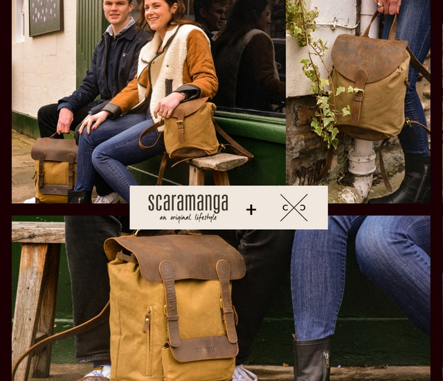 Canvas and Leather Backpacks With Concrete Catwalk