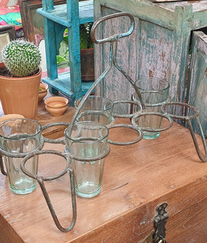 10-Glass Old Chai Holder