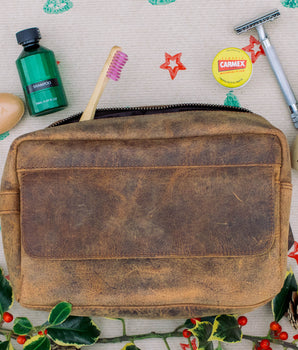 Deluxe Leather Wash Bag