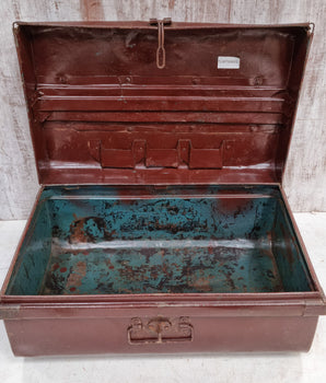 Old Red Metal Trunk