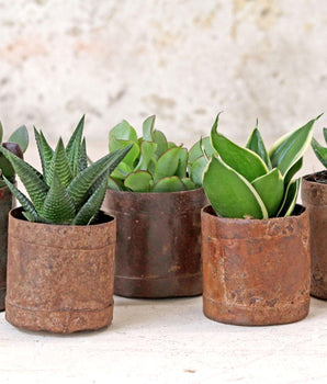 Set of Three Large Vintage Metal Pots