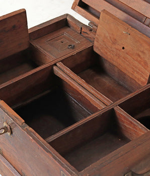 Antique Wooden Merchant's Chest Secret Compartment