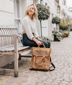 Leather Laptop Backpack For Women - Odyssey