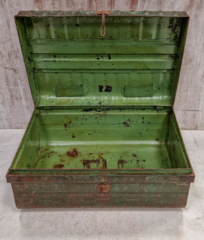 Old Turquoise Metal Trunk