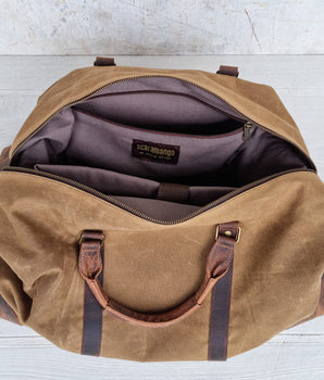 Leather and Canvas Duffle Bag for Men