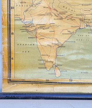 WALL MAP of India 1950