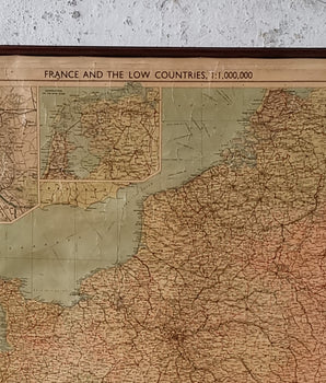 Vintage Wall Map Of France