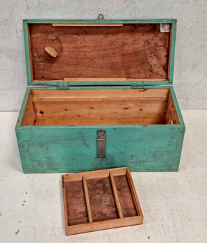 Old Green Wooden Toolbox