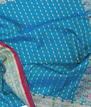 Vintage Turquoise Sari Fabric