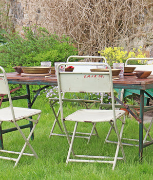 Set Of 12 Vintage White Chairs