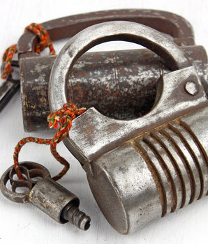 Extra Large Antique Screw Iron Padlock