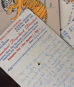 Hand-painted Vintage Indian Postcard - Terrifying Tiger