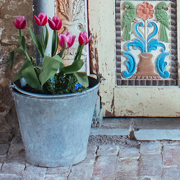 Large Vintage Metal Bucket | Old Bucket | Scaramanga