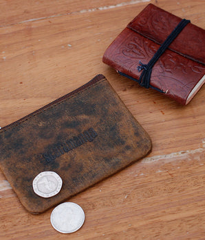 Leather Journal And Coin Pouch Set