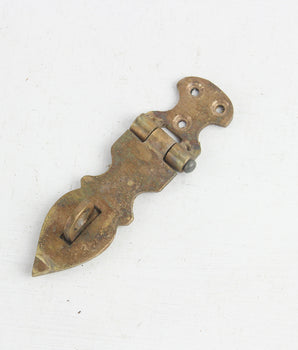 Medium Antique Style Brass Hasp And Staple