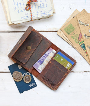 Brown Leather Wallet - Mini