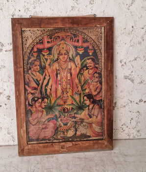 Vintage Satyanarayan Puja Print