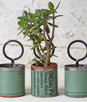 Upcycled Metal Pot - Green