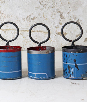 Upcycled Metal Pot - Blue