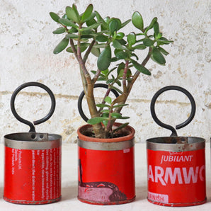 Upcycled Metal Pot - Red