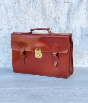 Vintage Brown Leather Briefcase