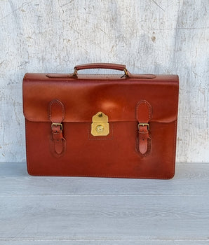 Vintage Brown Leather Briefcase