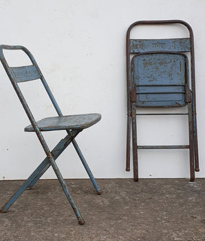 Set Of 4 Blue Vintage Chairs