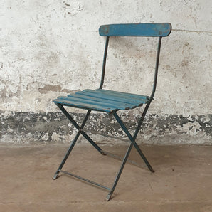 Vintage Blue Slatted Chair