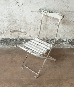 Vintage White Slatted Chair