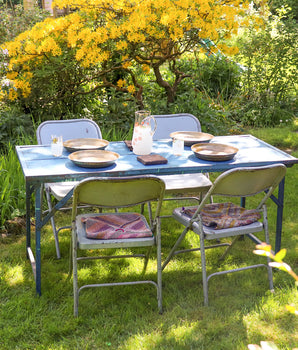 Vintage Folding Table - Blue