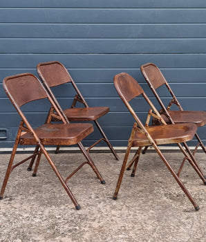 Vintage Metal Folding Chair - Rustic