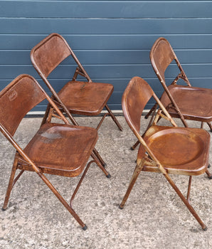 Vintage Metal Folding Chair - Rustic