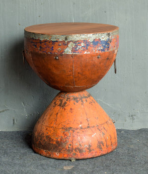 Repurposed Vintage Drum Table